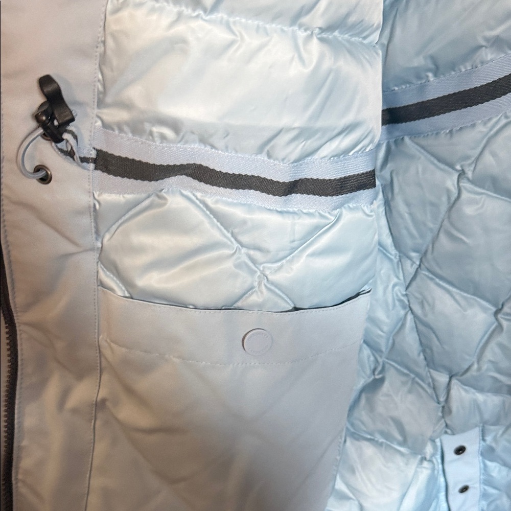 Lands' End Women's Sky Blue Heavy Weight Coat with Faux Fur Trim size 2X NWT - Picture 9 of 12